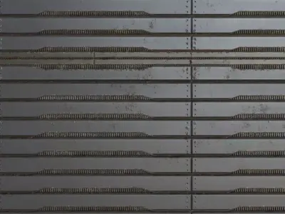 Dark Rusted Sci-fi Vented Panel PBR Seamless Texture