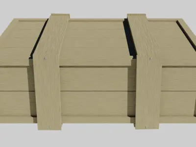 Low Poly Wooden Crate 5 Low-poly 3D model