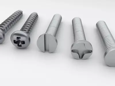 Screws and Bolts Low-poly 3D model