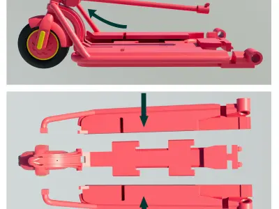 3 WHEELER SKATE SCOOTER 3D print model by bhaktaadcn