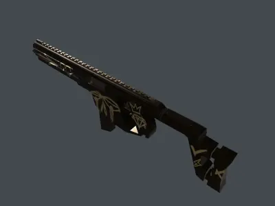 Weapon with graffiti Low-poly 3D model