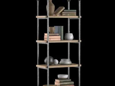 RETRO OAK RACK 3D model