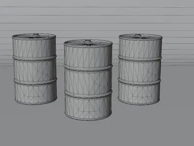 Barrel Iron old Low-poly 3D model