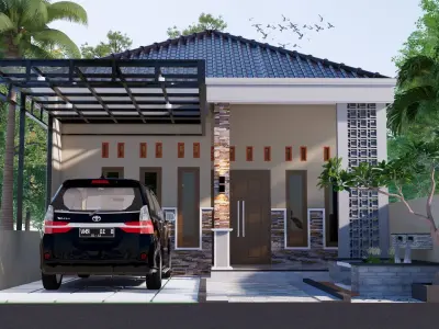 Minimalist Modern Simple House Facade  3D model