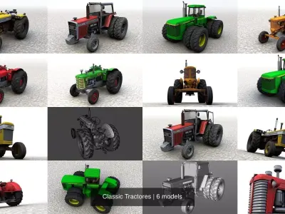 Classic Tractores 3D Model Pack