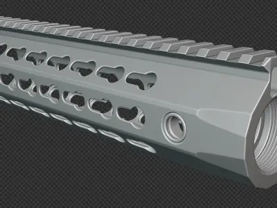 AR-15 KAC URX4 85Inch KeyMod Handguard Low-poly 3D model