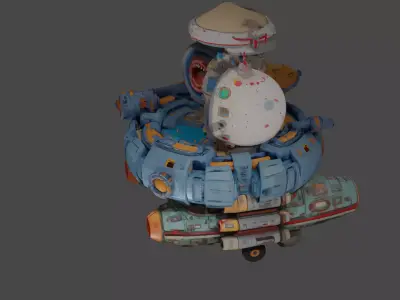 Vorath Prime   Bio Mechanical Space Station 3D model