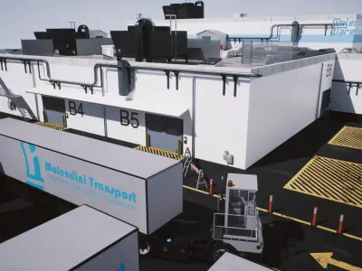 Modular Warehouse II Environment Low-poly 3D model
