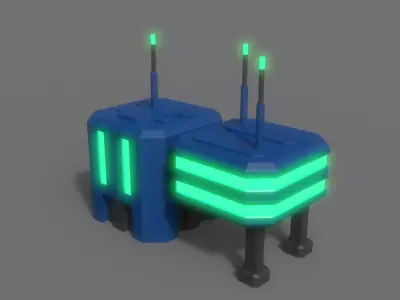 PBR Sci-Fi Building A16 Low-poly 3D model