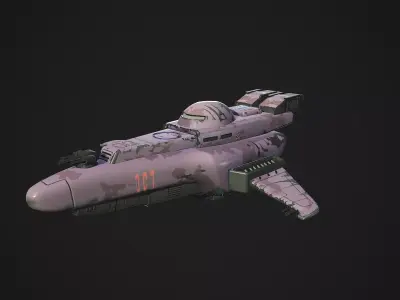 Stylized Sci-Fi Ship  Low-poly 3D model