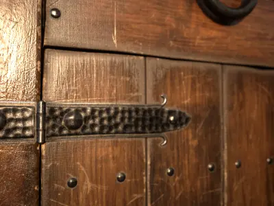 Old Wooden NightStand 02 Low-poly 3D model