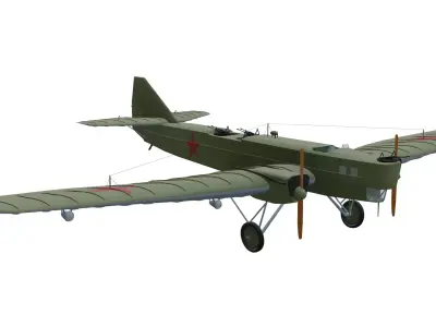 Tupolev TB-1 ANT-4 Low-poly 3D model