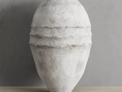 White Washed Antique Turkish Olive Jars Low-poly 3D model