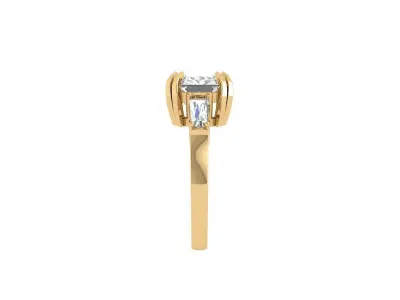 Asscher Solitair Ring 3D print model buy