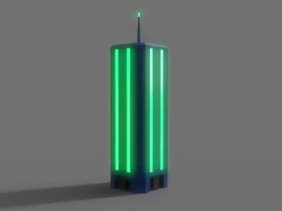 PBR Sci-Fi Building A32 Low-poly 3D model