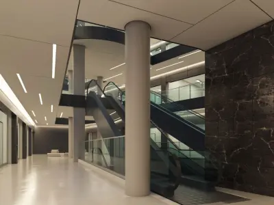Exterior and interior scene 3D model 3D model