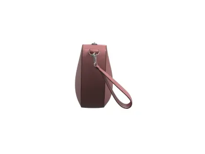 lndian pink Leather Pouch Bag 3D model