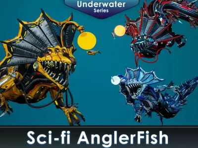 Sci-Fi Angler Fish Low-poly 3D model