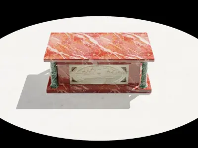 Altar 3D model marble casket Low-poly 3D model
