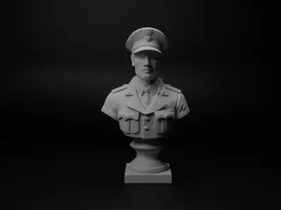 WW2 British Soldier Bust Chess 3D print model get