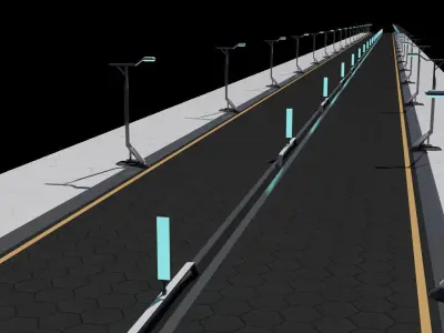 Sci-fi city road 3D model