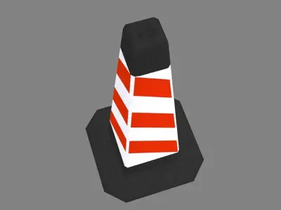 Traffic cone Low-poly 3D model 44