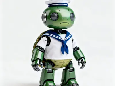 Realistic Robotic Sailor Turtle 3D Model Low-poly 3D model