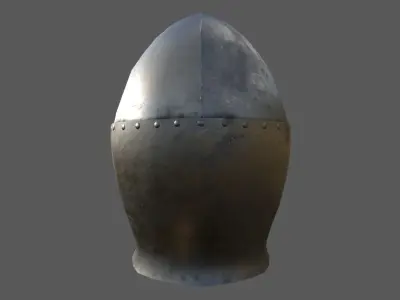 Topfhelm Low-poly 3D model