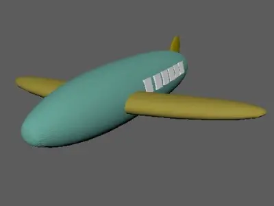 Cartoon Plane Low-poly 3D model Low-poly 3D model