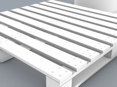 Oil Barrel and Wooden Pallet Set Low-poly 3D model
