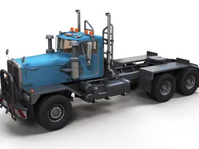 80s offroad heavy truck  Low-poly 3D model