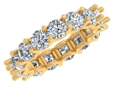 Round Stone Eternity Band 3D print model