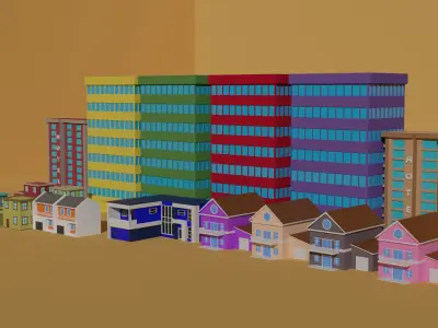 Low Poly City - Low Poly Assets Low-poly 3D model