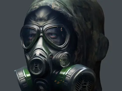Gas mask helmet 3d model military combat Low-poly Low-poly 3D model order