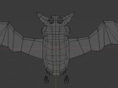 Simple bat Low-poly 3D model