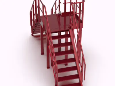 Industrial Stairs 3D model 3D model