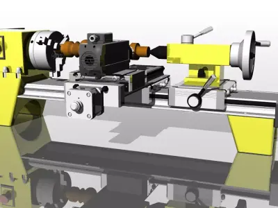 CNC wood lathe 3D model