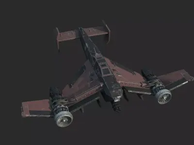 Future Sci-Fi Fighter Space Combat Aircraft 3D model