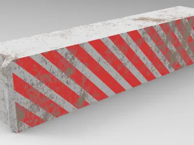 Concrete Barricade Low-poly 3D model purchase