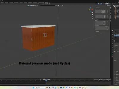 Wooden Kitchen Cabinet or Bathroom Marble Countertop Free 3D model