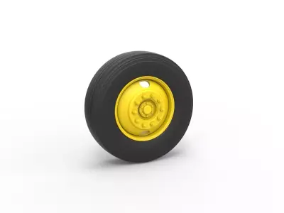 2 Hole front wheel of Vintage School bus Scale 1 to 25 3D print model
