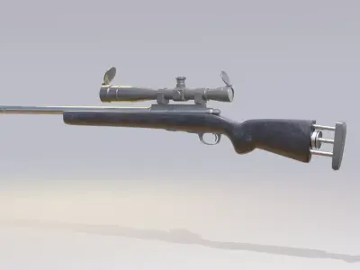 Sniper rifle m24 Low-poly 3D model