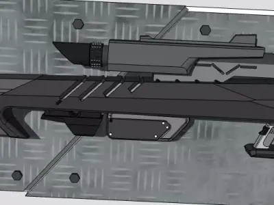 scifi-gun concept Low-poly 3D model