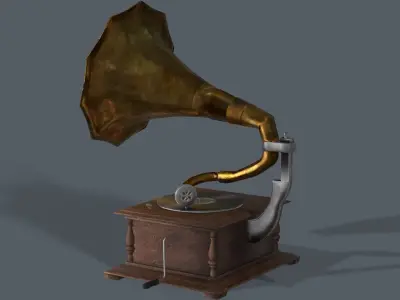 Old Gramaphone Low-poly 3D model