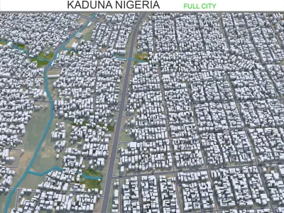Kaduna Nigeria 25km Low-poly 3D model