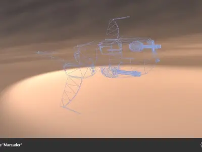 Spaceship Drone Marauder Low-poly 3D model