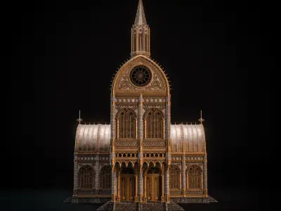 GOTHIC MODULAR BUILDING 5 Low-poly 3D model