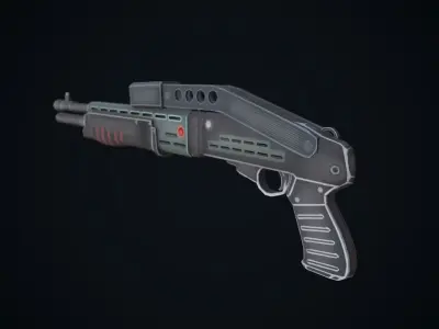 LowPoly Spas gun Low-poly 3D model