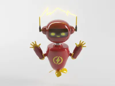ROBOT FLASH ELECTRIC Low-poly 3D model