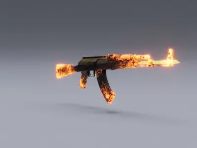 AK-47 Low-poly 3D model get